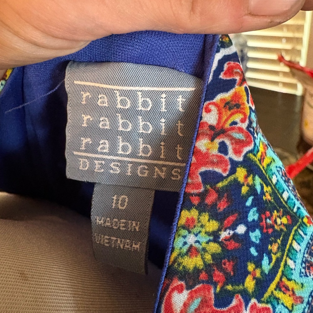 Rabbit Rabbit Rabbit Blue and Orange Patterned Blouse - Picture 3 of 3